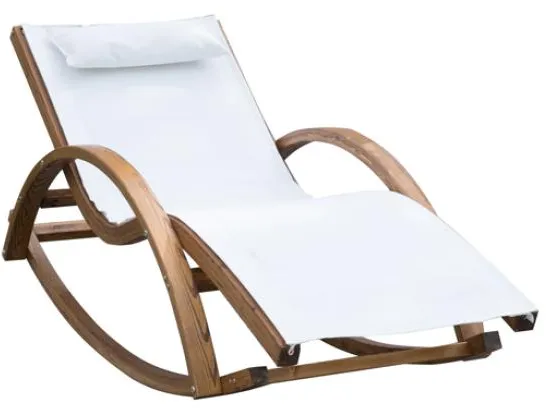 Homeville Lux solsäng i lärkträ m. gungfunktion 150x60x50cm