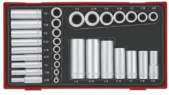 Teng Tools Hylsnyckelsats 1/4-3/8 tum - 32 delar